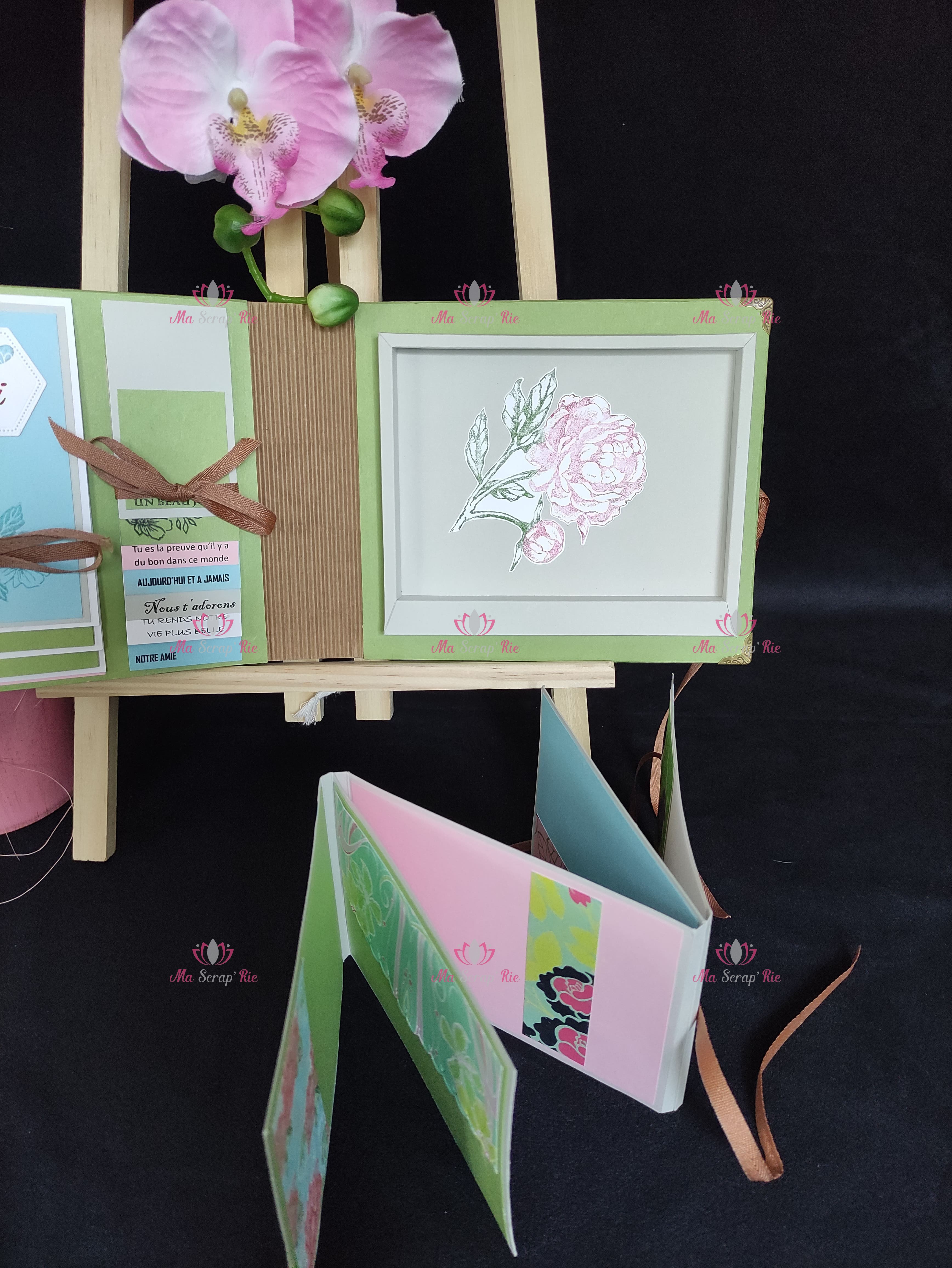 album, photos, souvenirs, messages, émotions, pastel, cascade, livret, aimant